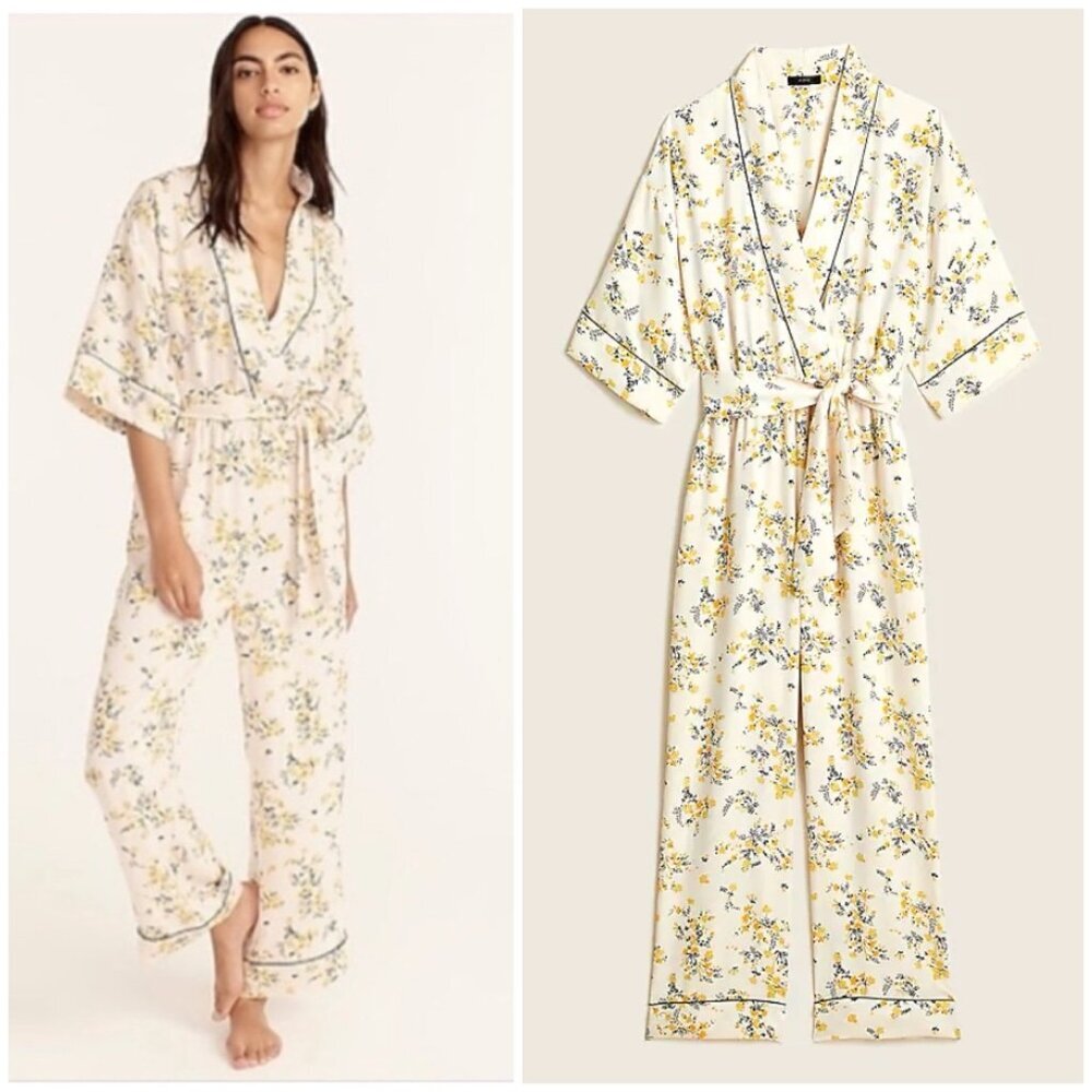 🌟NWT J. Crew Easy-luxe eco jumpsuit in budding floral Womens Medium